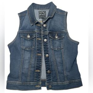 Wax Jean Premium denim, authentic quality, Sz M Blue Denim Vest